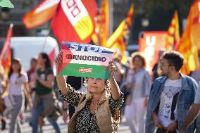 CCOO and UGT demonstrations in favor of Palestine - Barcelona