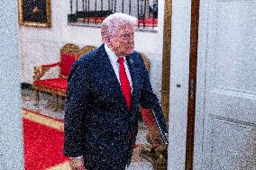 Trump speaks at a fundraiser for his ballroom extension