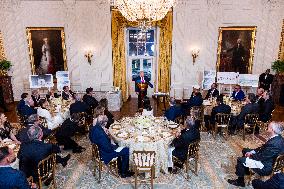 Trump speaks at a fundraiser for his ballroom extension