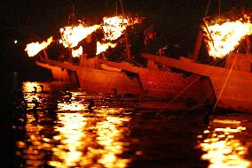 End of cormorant fishing season in central Japan