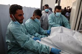 Bodies of Palestinians Handed Over from Israel to The Red Cross - Gaza