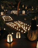 Candles lit up at Kyoto temple