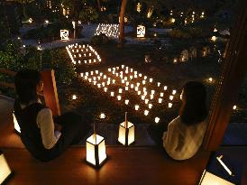Candles lit up at Kyoto temple