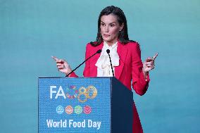Queen Letizia Attends World Food Day 2025 Ceremony - Rome