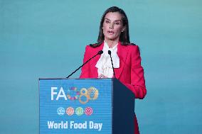 Queen Letizia Attends World Food Day 2025 Ceremony - Rome