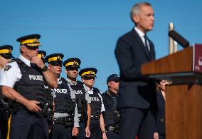 Mark Carney Visits an RCMP Detachment - Canada