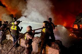 Aftermath Of Israeli Strike On Manufacturing Complex - Lebanon