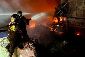 Aftermath Of Israeli Strike On Manufacturing Complex - Lebanon