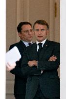 Emmanuel Macron welcomes Ursula von der Leyen at the Elysee FA