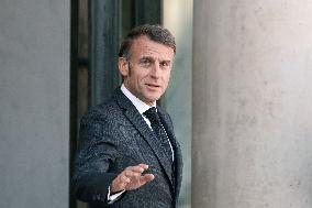 Emmanuel Macron welcomes Ursula von der Leyen at the Elysee FA