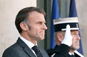 Emmanuel Macron welcomes Ursula von der Leyen at the Elysee FA