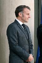 Emmanuel Macron welcomes Ursula von der Leyen at the Elysee FA