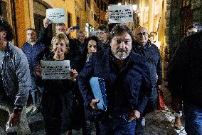 Passeggiata per la libertà per accompagnare Sigfrido Ranucci in commissione Vigilanza Rai