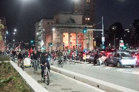 Critical Mass Protest For Palestine - Milan