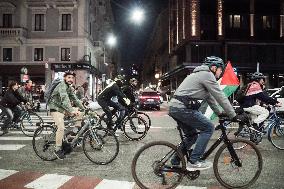 Critical Mass Protest For Palestine - Milan