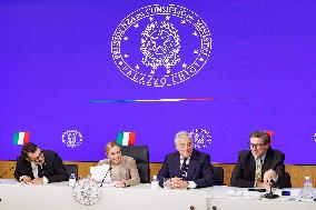 Government Ministers Present Budget Law In Rome