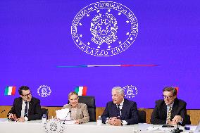 Government Ministers Present Budget Law In Rome