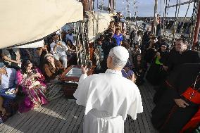 Pope Leo XIV Visits Med 25 Bel Espoir Ship - Rome
