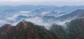 Aerial Drone Shots Of Great Wall - China