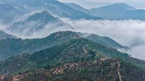 Aerial Drone Shots Of Great Wall - China