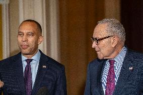 Schumer and Jeffries Press Conference on the Government Shutdown
