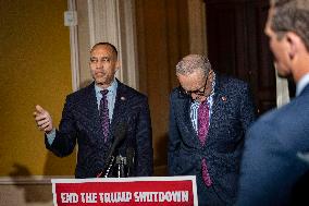 Schumer and Jeffries Press Conference on the Government Shutdown