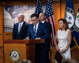 House Speaker Mike Johnson, R-La. daily   press conference on Capitol Hill,