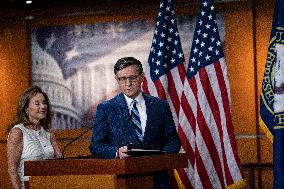 House Speaker Mike Johnson, R-La. daily   press conference on Capitol Hill,