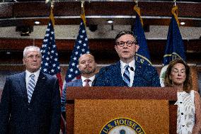 House Speaker Mike Johnson, R-La. daily   press conference on Capitol Hill,