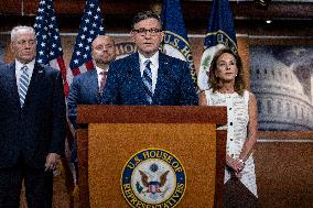 House Speaker Mike Johnson, R-La. daily   press conference on Capitol Hill,
