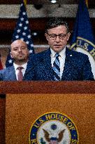 House Speaker Mike Johnson, R-La. daily   press conference on Capitol Hill,