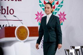 Mexican President Claudia Sheinbaum Holds Briefing Conference - Mexico