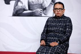 Mexican President Claudia Sheinbaum Holds Briefing Conference - Mexico