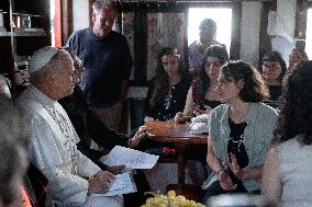 Pope Leo XIV Visits The Med 25 Bel Espoir Peace Training Ship - Italy