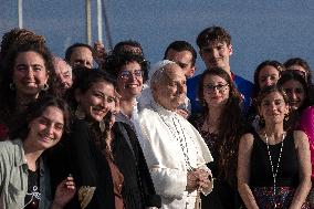 Pope Leo XIV Visits The Med 25 Bel Espoir Peace Training Ship - Italy