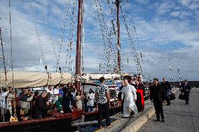 Pope Leo XIV Visits The Med 25 Bel Espoir Peace Training Ship - Italy