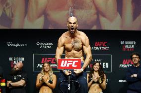 UFC Fight Night Weigh-In Event Ridder vs Allen - Vancouver
