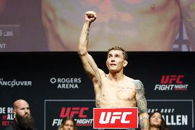 UFC Fight Night Weigh-In Event Ridder vs Allen - Vancouver
