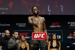 UFC Fight Night Weigh-In Event Ridder vs Allen - Vancouver
