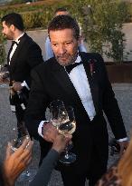 Antonio Banderas Toasts With The Press After The Wedding Of His Daughter - Spain
