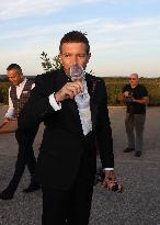 Antonio Banderas Toasts With The Press After The Wedding Of His Daughter - Spain