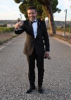 Antonio Banderas Toasts With The Press After The Wedding Of His Daughter - Spain