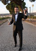 Antonio Banderas Toasts With The Press After The Wedding Of His Daughter - Spain