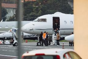 Lady Gaga and Boyfriend Arrive At Linate Airport - Milan