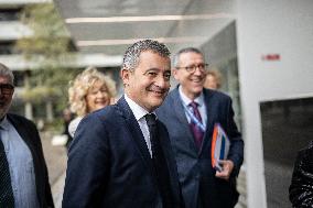 Gerald Darmanin Visits The Nanterre Court Near Paris