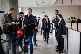 Gerald Darmanin Visits The Nanterre Court Near Paris