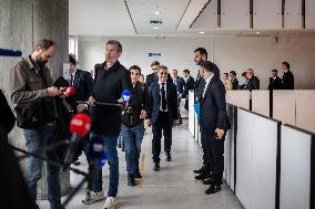 Gerald Darmanin Visits The Nanterre Court Near Paris