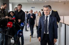 Gerald Darmanin Visits The Nanterre Court Near Paris