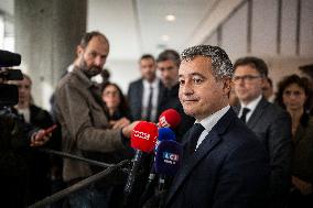 Gerald Darmanin Visits The Nanterre Court Near Paris