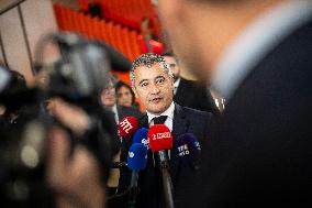 Gerald Darmanin Visits The Nanterre Court Near Paris